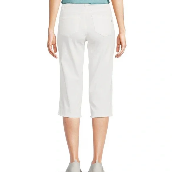 Democracy Stretch, Straight Leg Skimmer Fray Hem Jeans Size 2P - Picture 3 of 9